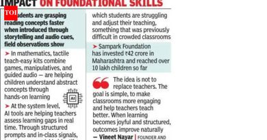 सरकारी शाळांमधील एआय टूल्स विद्यार्थ्यांना शिकण्यात, मूलभूत गणितांमध्ये मदत करतात